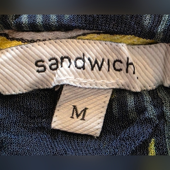 Sandwich dress,blue,yellow, black retro, med, long sleeve - Picture 16 of 16